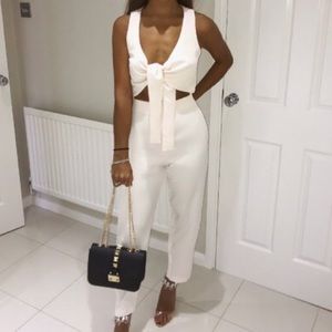 House of London CB cream crepe jump suite